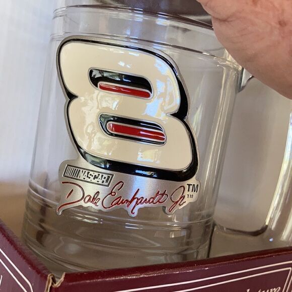 NASCAR Dale Earnhardt Jr. Pewter Emblem Glass Mug - Picture 1 of 9